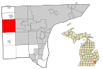 Wayne County Michigan Incorporated and Unincorporated areas Canton highlighted